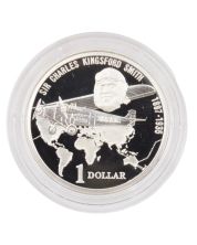 1997 Australia $1 Sir Charles Kingsford Smith One Dollar Pure Silver Proof Coin