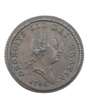 1786 Isle of Man Half Penny engrailed edge a/EF