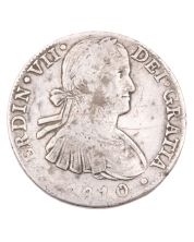 1810 HJ Mexico 8 Reales silver coin a/FINE