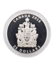 2016 Canada $25 The Coat of Arms of Canada- Pure Silver Piedford