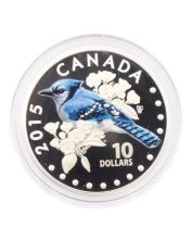 2015 Canada $10 Colourful Songbirds of Canada: The Blue Jay - Pure Silver Coin  