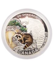 2016 Canada $20 Baby Animals: Raccoon - Pure Silver Coin