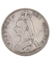 1890 Great Britain silver Double Florin  FINE