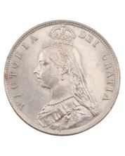 1887 Great Britain silver Jubilee Half Crown Choice AU/UNC