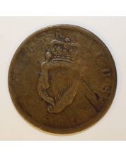 1830 Irish halfpenny Hibernicus Harp token 7.9 grams 28.28mm