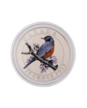 2013 25-Cent Coloured Coin – American Robin