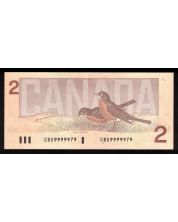 1986 Canada $2 banknote Theissen Crow CBG9999979 AU