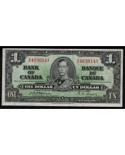 1937 Canada $1 banknote Osborne Towers A/A4630143 nice VF+