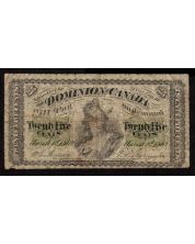 1870 Canada 25 cents banknote poor condition