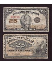 2x Canada 25 cent banknotes 1900 & 1923 Shinplasters 