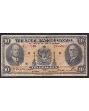 1935 Royal Bank of Canada $10 note 18-04a 1355940 VF