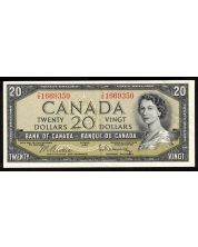 1954 Canada $20 banknote Beattie Rasminsky T/E 1669350  EF+