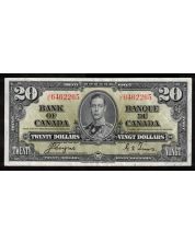 1937 Canada $20 banknote Coyne Towers J/E 6462265 very nice VF+