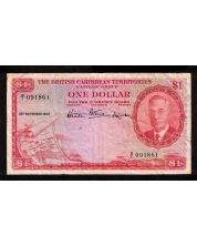 1950 British Caribbean Territories $1 November 28th B/I 091861 FINE