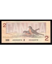 1986 Canada $2 replacement note Theissen Crow ARX2025978 BC55bA CH AU 