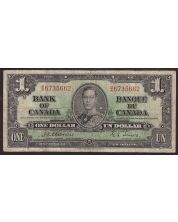 1937 Canada $1 note Osborne Towers B/A6735662 FINE