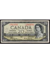 1954 Canada $20 devils face banknote Coyne Towers A/E 7013702 VF