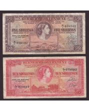 1957 Bermuda Five and Ten Shillings banknotes 