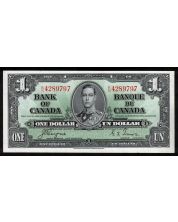 1937 Canada $1 banknote Coyne Towers K/N 4289797  nice Uncirculated