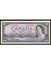 1954 Canada $10 banknote Beattie Rasminsky R/V 7103707 Choice UNC