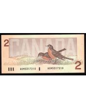 1986 Canada $2.00 banknote Thiessen Crow AUM 5317210 Choice Uncirculated+