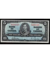 1937 Canada $5 banknote Gordon Towers W/C 2243315 VF