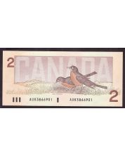 1986 Canada $2 banknote Crow Bouey AUK3866901 Choice AU/UNC