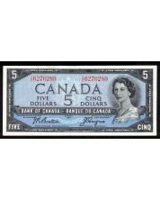 1954 Canada $5 banknote Beattie Coyne Y/C 6270289 Choice Almost Uncirculated 