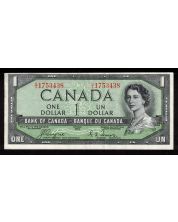 1954 Canada $1 devils face banknote Coyne Towers B/A1753438 VF+