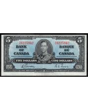 1937 Canada $5 banknote Gordon Towers Y/C 6225942 nice EF