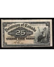 1900 Canada 25 Cent banknote Boville Mis-cut 2nd note showing nice VF+