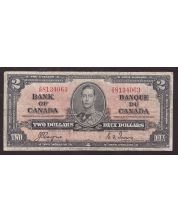 1937 Canada $2 note Coyne Towers Z/B8134063 VG