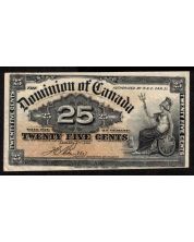 1900 Canada 25 Cent banknote Boville mis-cut nice VF+