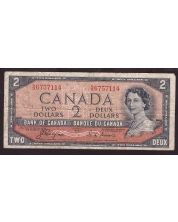 1954 Canada $2 Devils Face note Coyne Towers BC30a B/B6757114 FINE