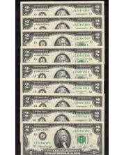 9x 1976 J USA Kansas $2 FR consecutive notes J12264248-56A FR-1935J CH UNC