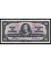 1937 Canada $10 banknote Coyne Towers D/T 8078522 Choice AU