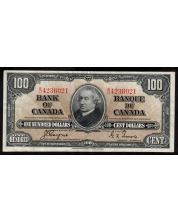 1937 Canada $100 banknote Gordon Towers B/J 4236021 very nice VF+