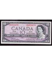 1954 Canada $10 replacement banknote Beattie Rasminsky *B/D 0551679 CH AU