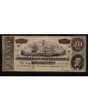 1864 Confederate States of America $20 note FEB 17th SN30902 nice Choice AU+