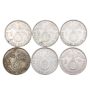 6x 1937 Germany 2 mark 3rd Reich silver coins 6-coins