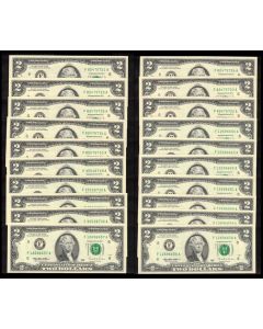 20x 1976 F USA 1976 $2 FRN Atlanta many consecutive Choice Uncirculated