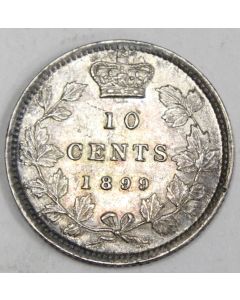 1899 Canada 10 Cents small 9s nice AU