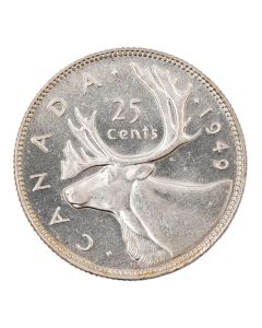 1949 Canada 25 cents Choice UNC+