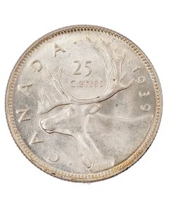 1939 Canada 25 cents Choice UNC+