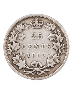 1887 Canada 25 cents nice FINE