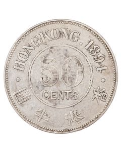 1894 Hong Kong 50 cents nice EF