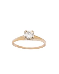 14K Gold 0.41ct Round Brilliant Cut Solitaire VS1 Diamond Ring Size 7.25