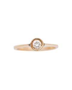 14K Yellow Gold Child's Ring with Diamond – 0.10 Carat VS1 Clarity Size 2