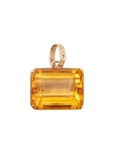 18K Yellow Gold Emerald-Cut Citrine Pendant – 17 Carats