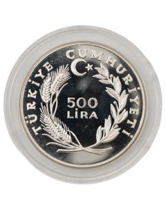 1979 Turkey 500 Lira silver coin Year of the Child Gem Proof